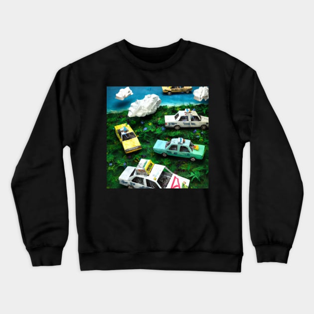 Used Paper Taxis (Lucy In the Sky Inspired) Crewneck Sweatshirt by Prints Charming